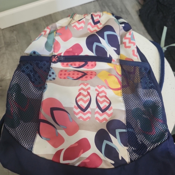 Colorful Flip-Flop Print Drawstring Backpack - Picture 1 of 1